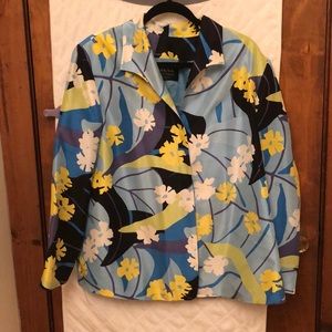Dana Buchman Woman Flowered Silk Jacket
